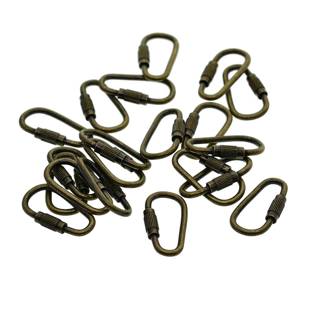 20pcs Steel Camping Screw Lock Screw Buckle Carabiner Quick Open Key Chain