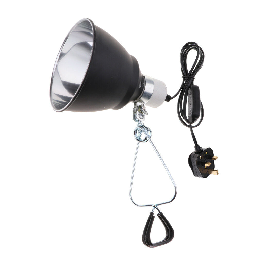 E27 Aquarium Ceramic Reptile Lamp Habitat Lighting Reflector Holder UK Plug