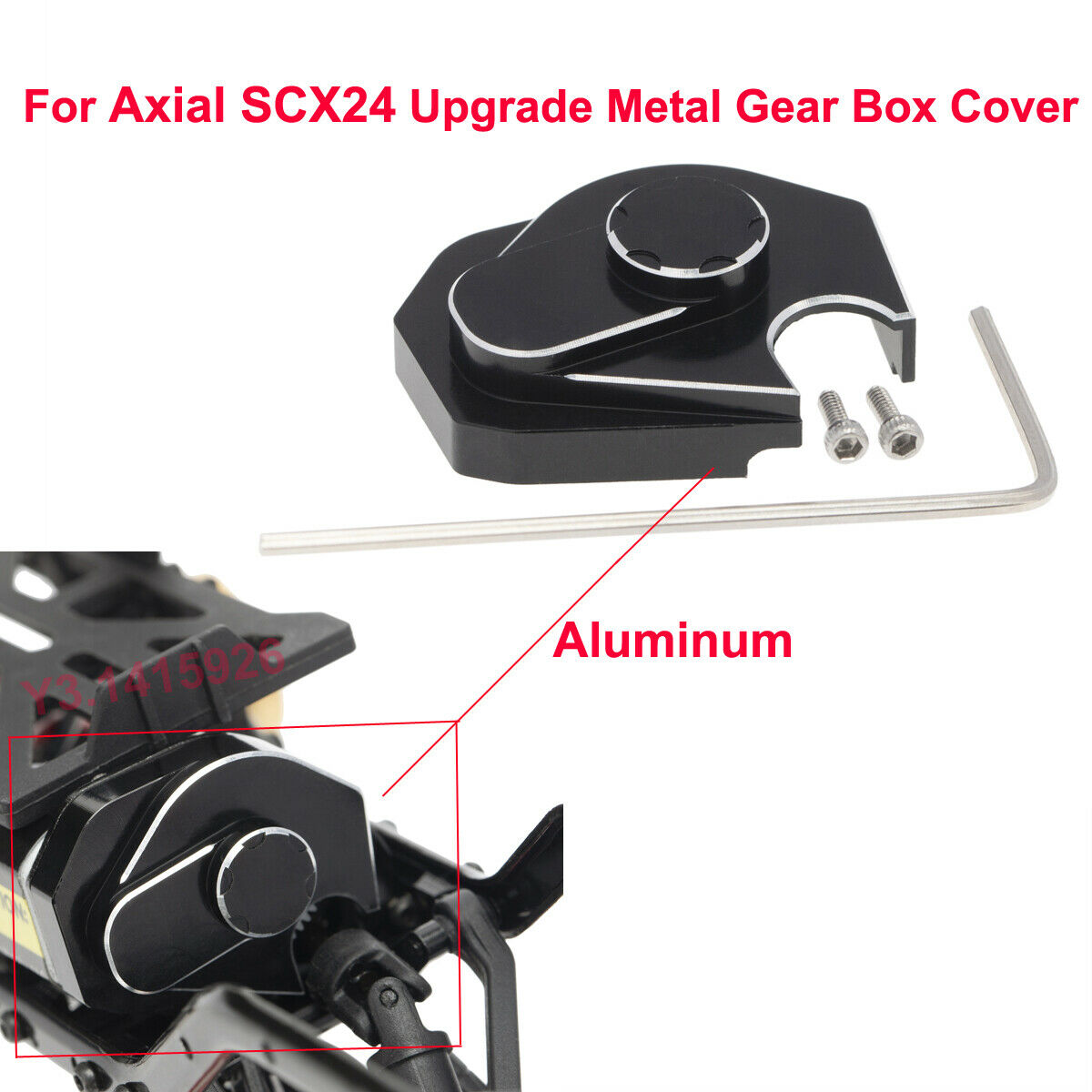 1Kit For Racing Axial SCX24 Upgrade METAL Gear Box COVER Aluminum CNC Black
