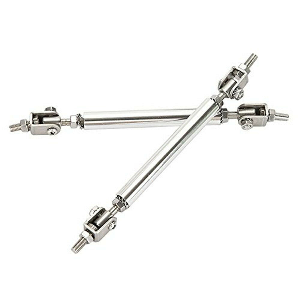2Pc Adjustable Front/Rear Wind Splitter Frame Bumper Protector Strut Rod Support