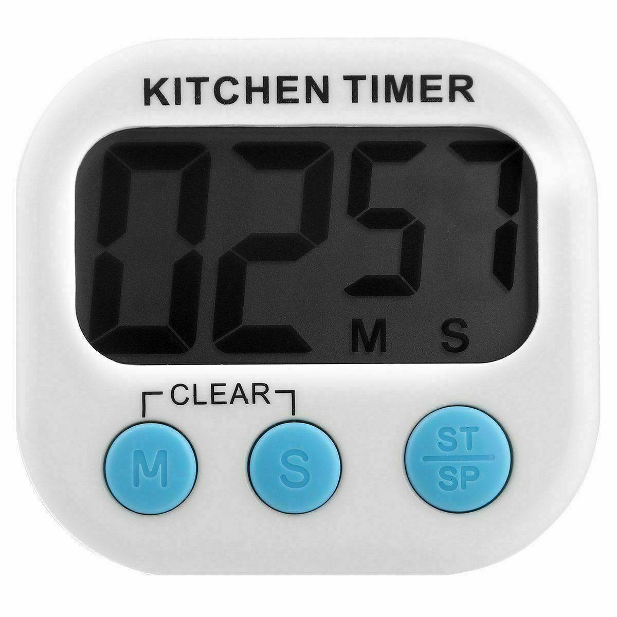 US Large LCD Digital Kitchen Egg Cooking Timer Count Down Clock Alarm Stopwatch