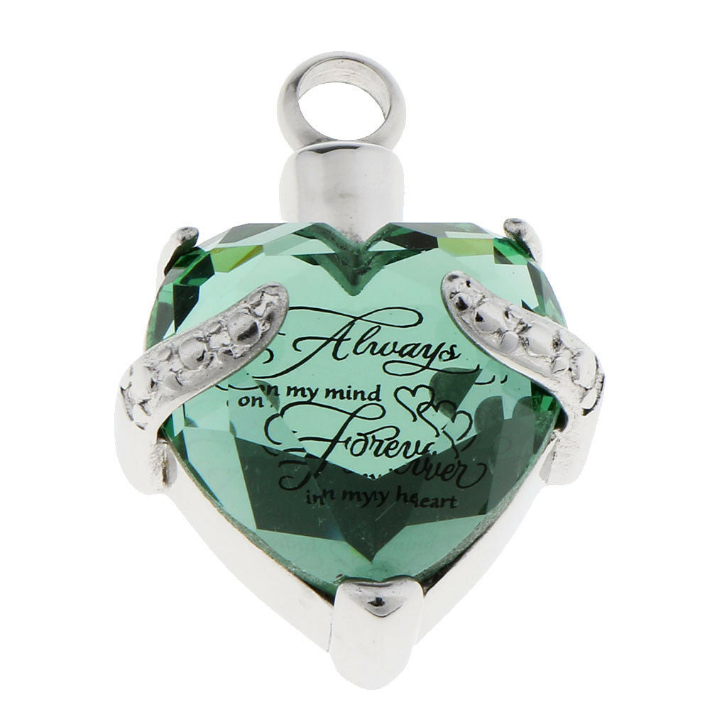 Crytsal Cremation Jewelry Heart Pendant Keepsake Memorial Urn for Ash Holder