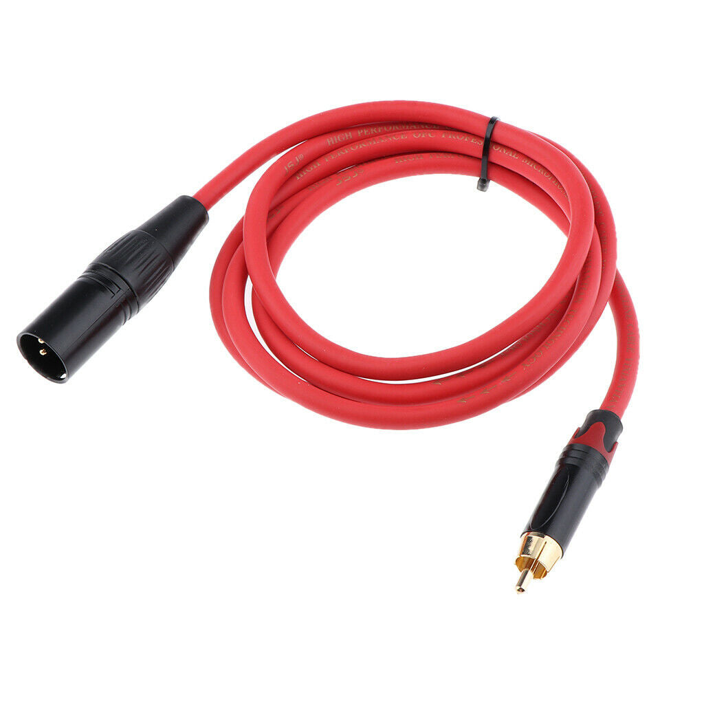 1.5meters RCA Male Mono Mini   To 3 Pin XLR Male Mixer Cable  5ft