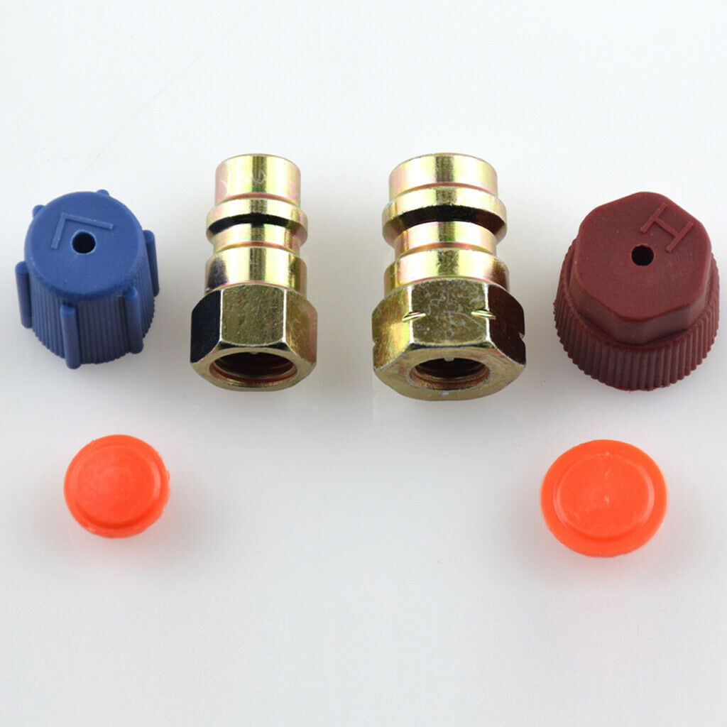 Pair AC R12 to R134A Quick Couplers Connectors Adapters Conversion High and Low