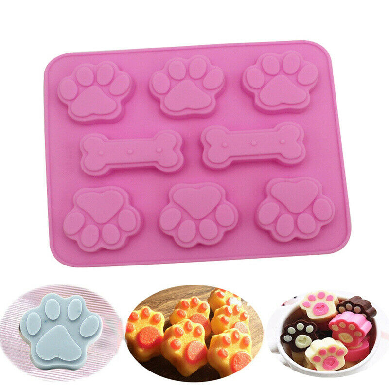 Silicone Baking Mold Dog Bone Dog Footprint Cake Mold Food Grade Baking M.l8