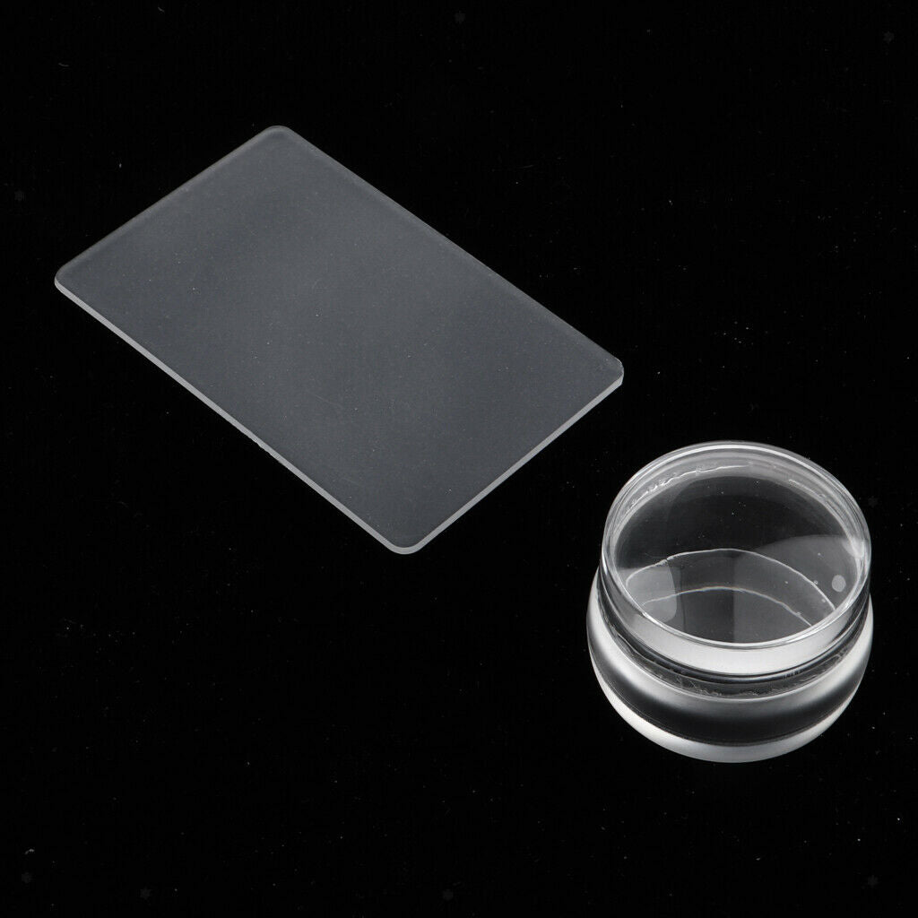 4cm Clear Jelly Stamper and Scraper Set DIY Nail Art Stamping Printing Template