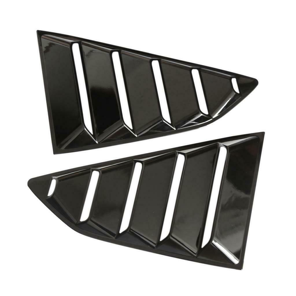 2x Left/Right Bright Black Finish Racing Style Rear Side Window Scoop Air
