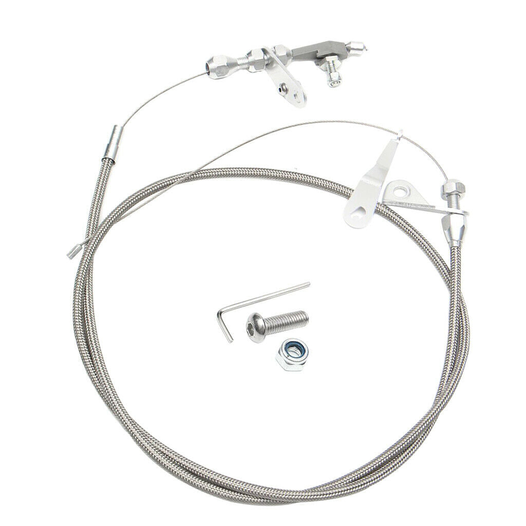 Braided Kick Down Cable Transmission Detent For Ford C6 Trans C-6