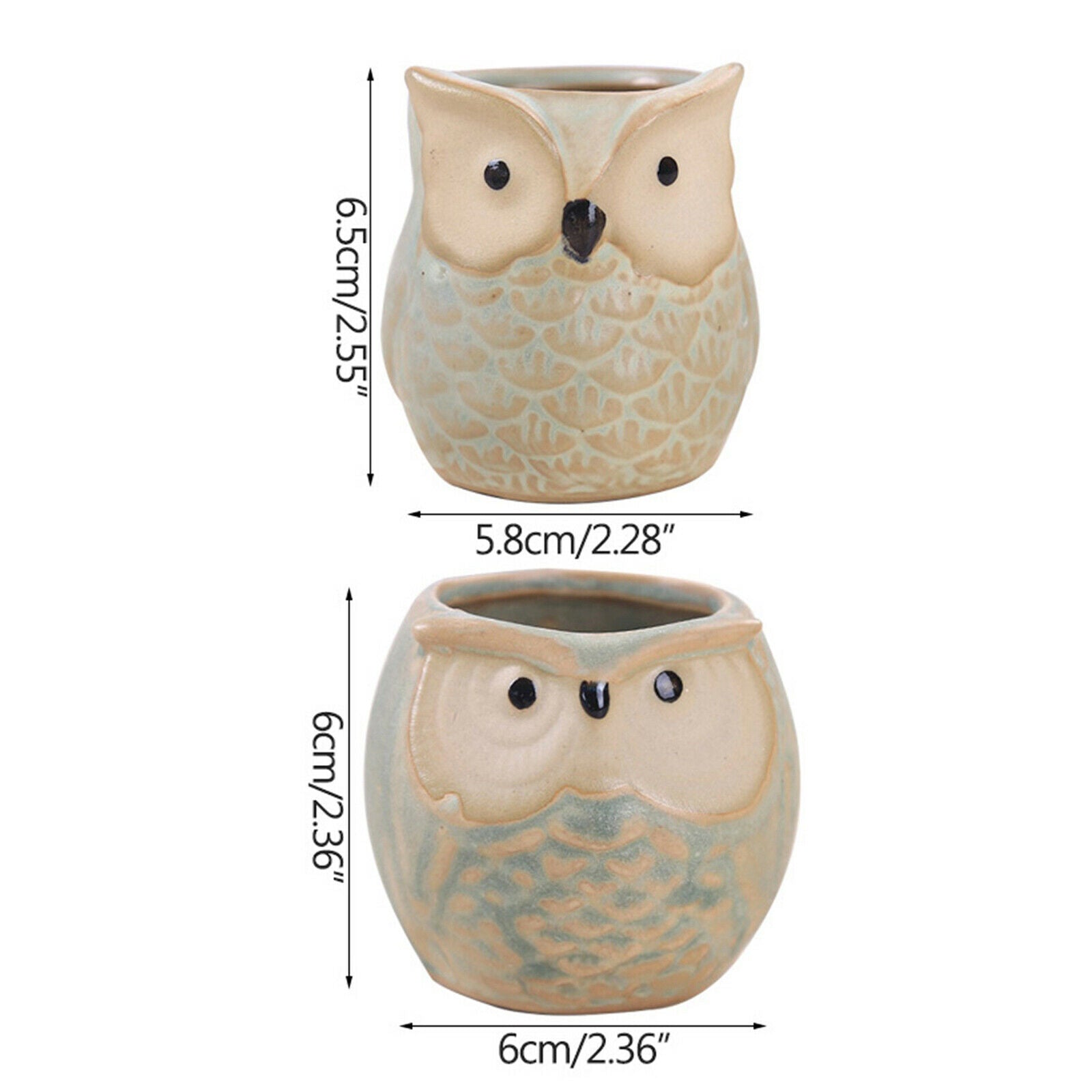 Mini Owl Succulent Plants Pots Flower Potted Plant Desktop Home Office Decor