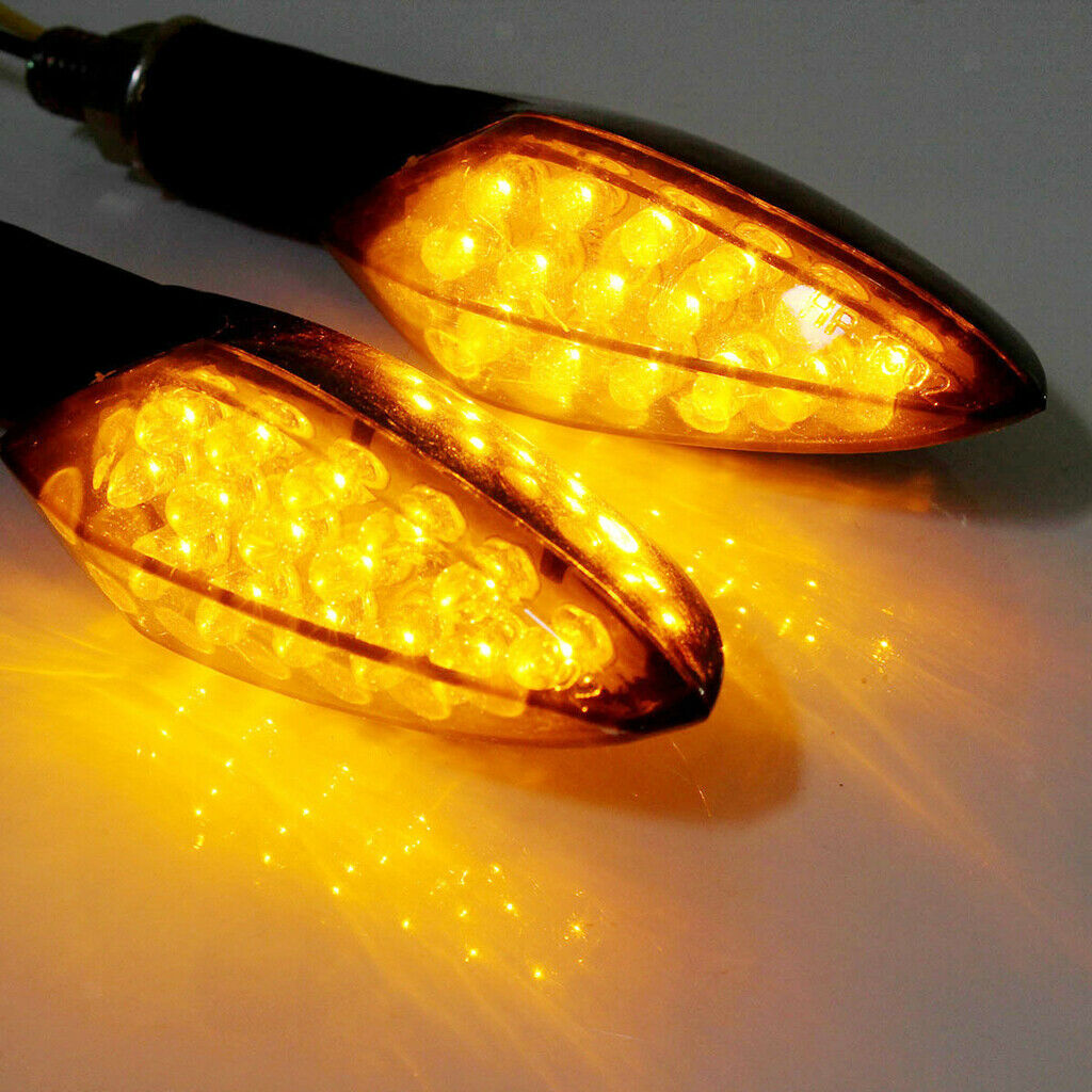 Pair 15 LED Motorcyclye Turn Signal Motor Flashing LED Indicator Light