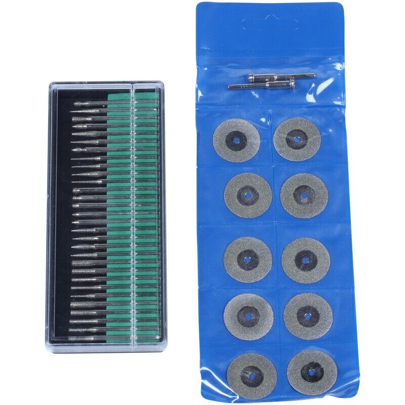 For  Accessories Rotary Tools 30Pcs Diamond Burs 12Pcs Diamond Saw Blades MiniE7