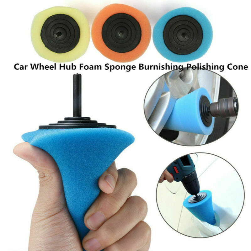 Car Wheel Hub Foam Sponge Burnishing Polishing Cone Shaped Buffing Pads Advanced