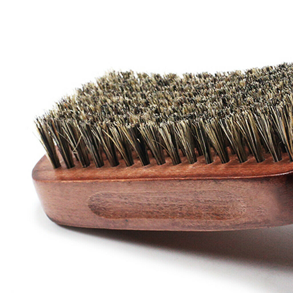 2 Pcs Wood Bristle Beard Mustache Facial Hair Grooming Shaping Brush Tool For