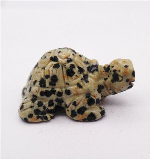 38x25x17mm Natural Dalmation Jasper Carved Tortoise Decoration Statue HH7913