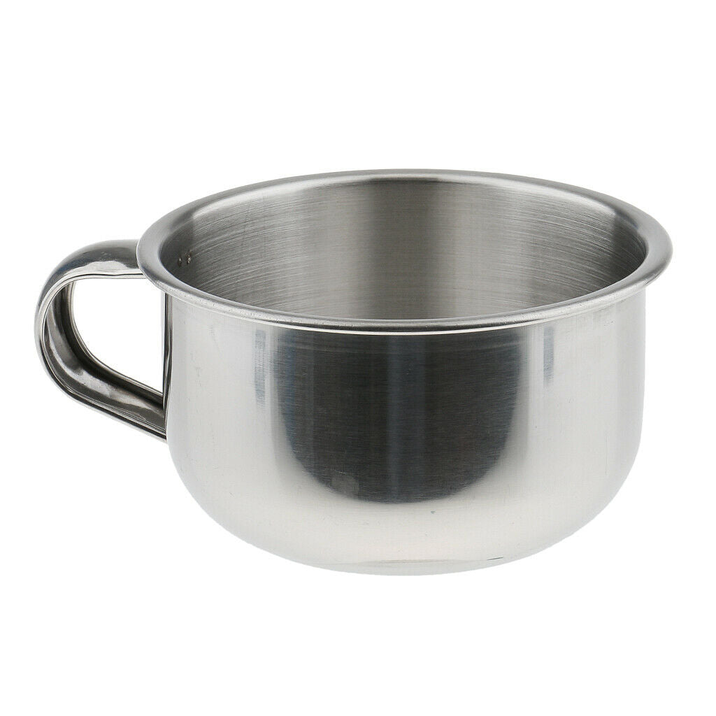 Stainless Steel Men's Shaving Mug Bowl Barber Beard Soap Mug Cup