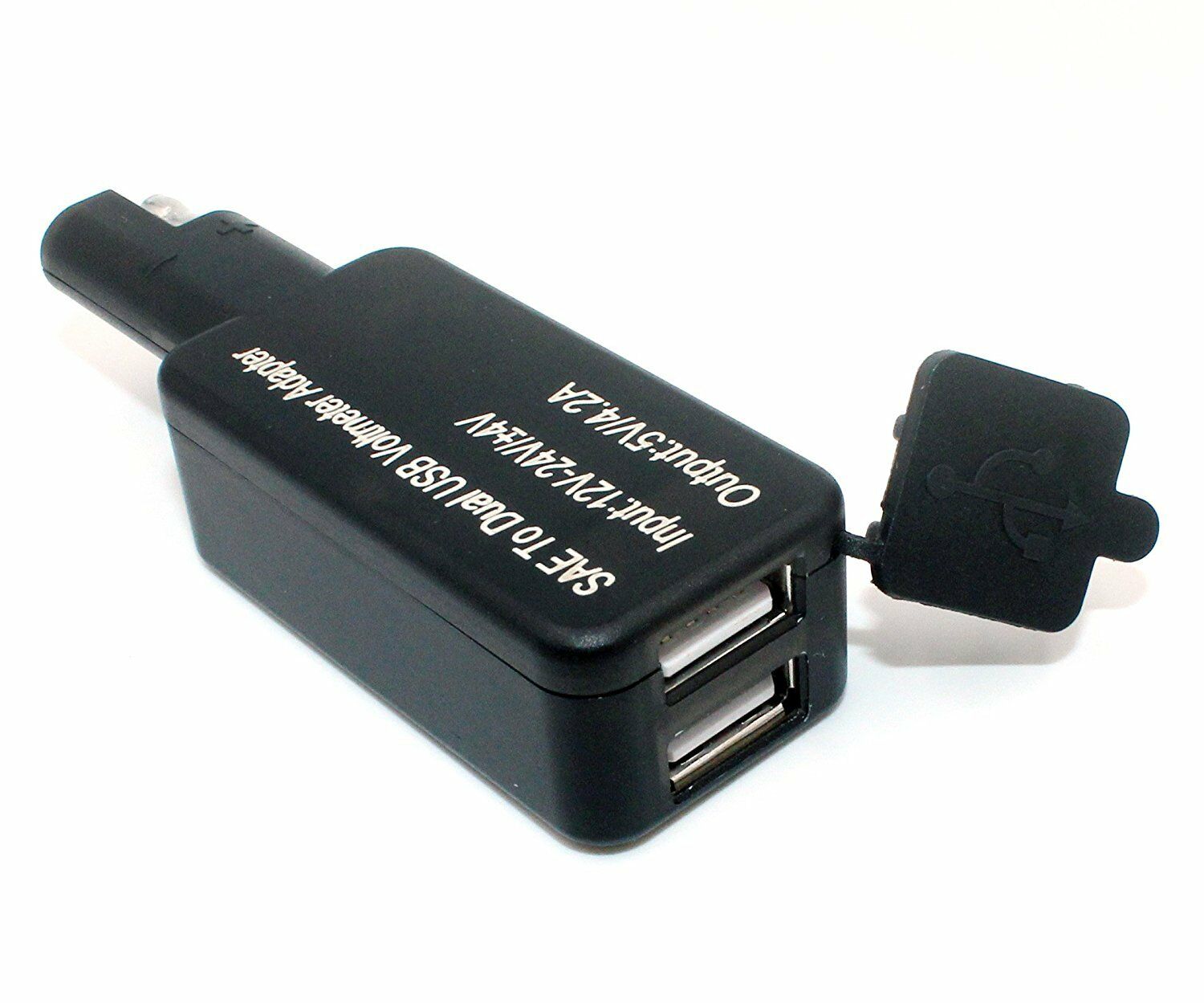 Universal Motorcycle SAE to USB Cable Dual USB Power Port Charger LED Voltmeter