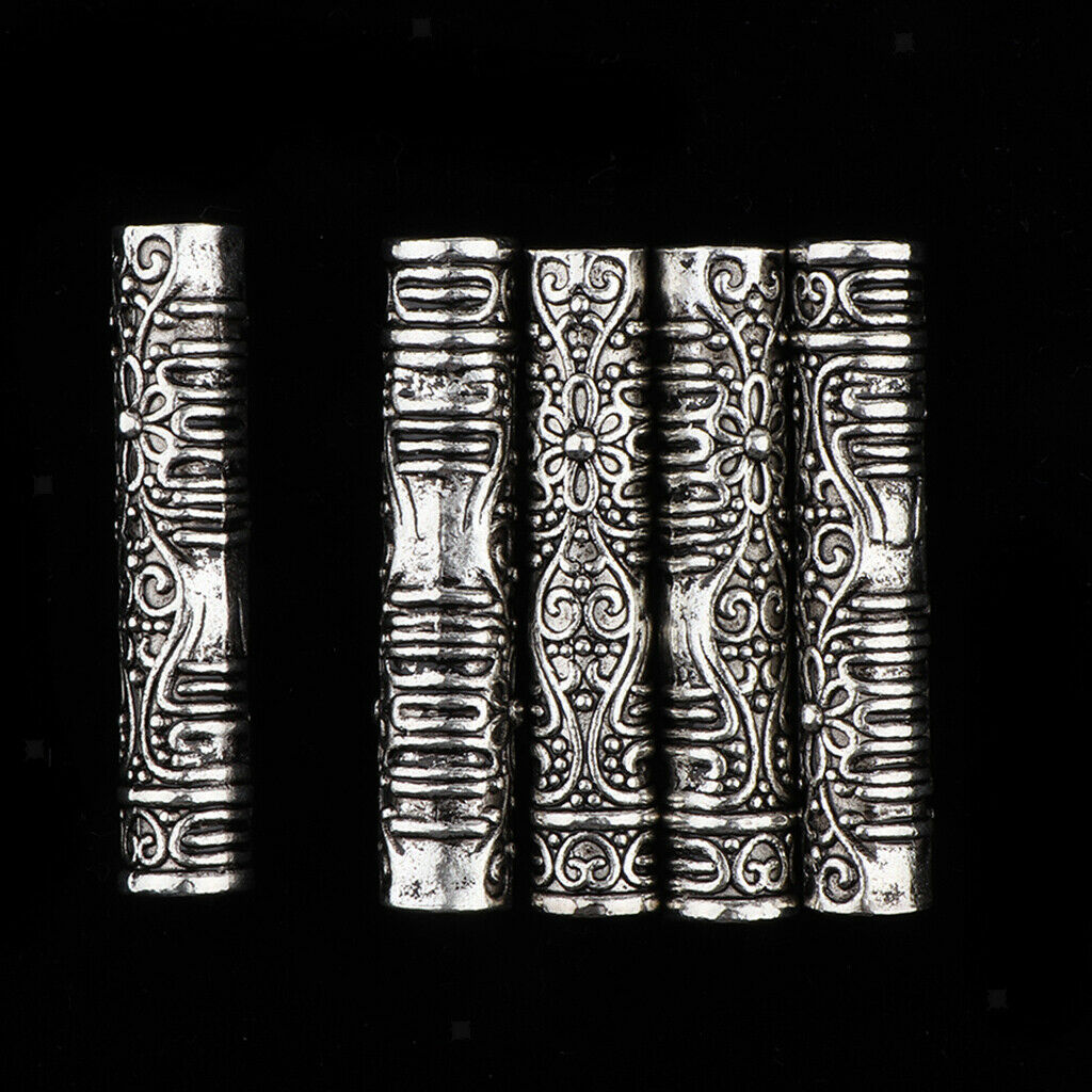 10x Long Hair Cuffs Alloy Dreadlock Beads For DIY Hairstyle Braids Ponytail