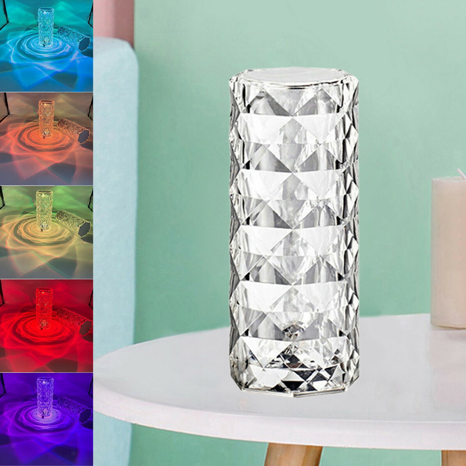 Metal Crystal Table Lamp Decorative Desk Light for Living Room Decorative