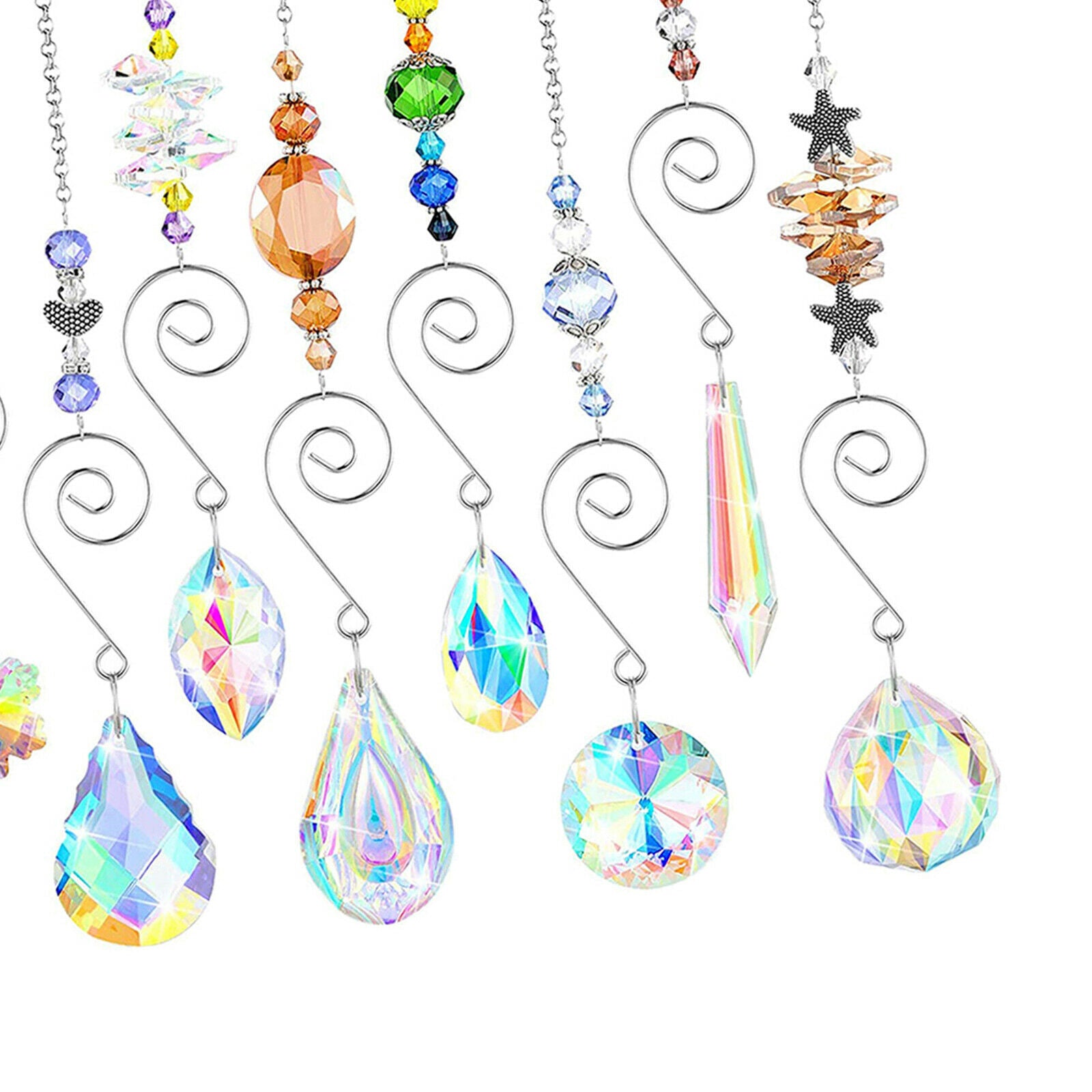 Set of 9 Colorful Crystals   for Wall Wedding Christmas Outdoor