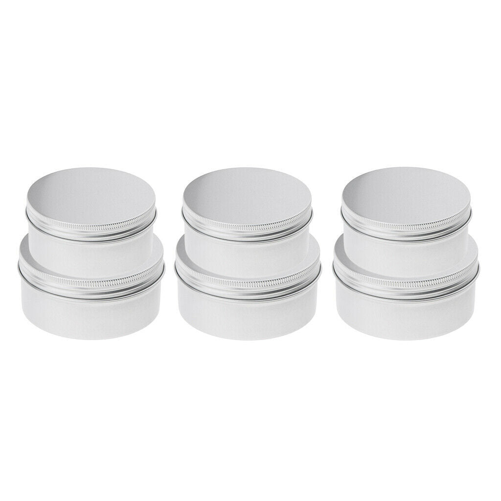 Aluminum Tin Jars, Cosmetic Sample Metal Tins Empty Container Bulk, Round Pot