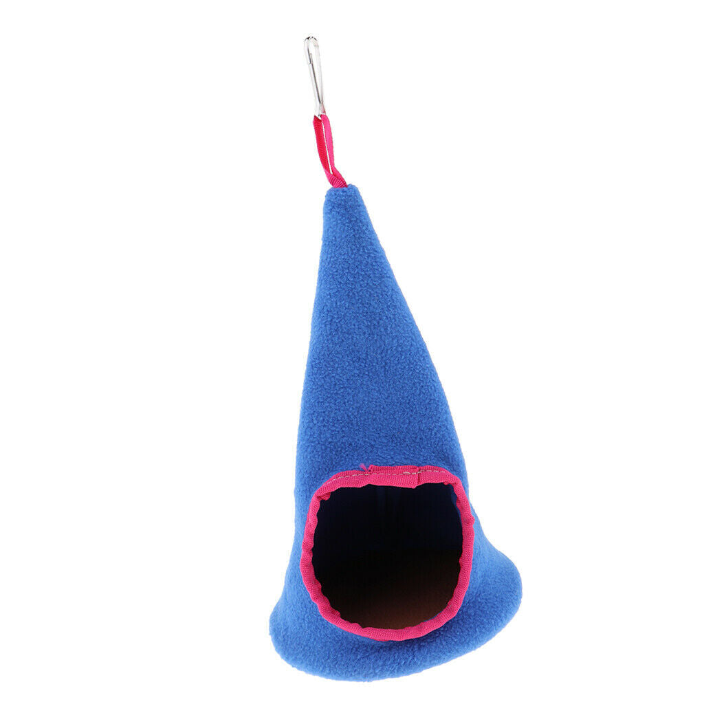 Peaked Flannelette Hammock Sleeping Bag for Small Animals Dark-blue