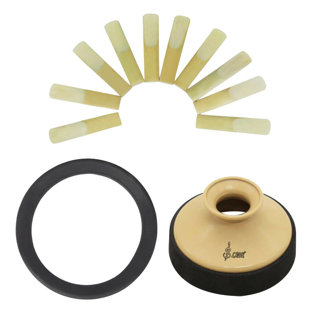 Alto Saxophone Sax Accessory Kit Reeds+Practice Mute+  Ring