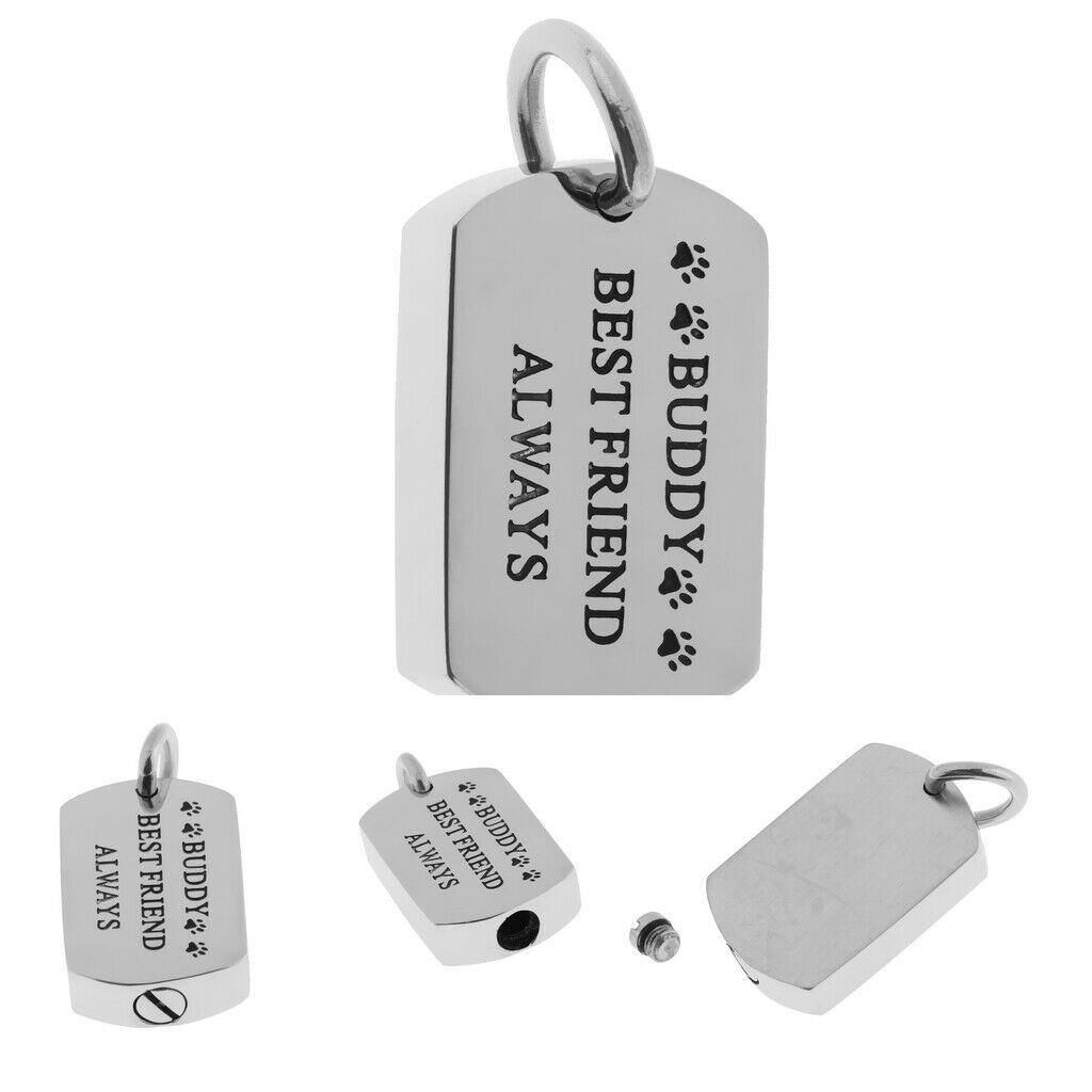 Stainless Steel Dogtag .Memorial Keepsake Always In My Heart Urn Tag