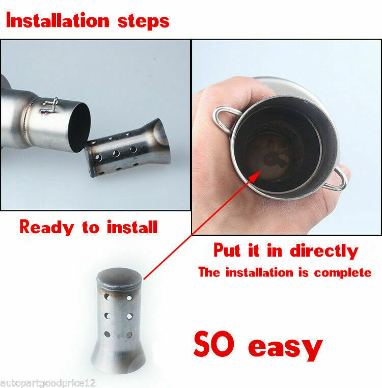 Stainless Steel Motorcycle 51mm Exhaust Can Muffler Baffle DB Killer Silencer US