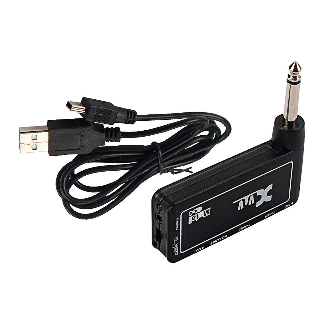 6.35mm Plug Rechargeable Electric Guitar Plug Headphone Amp Amplifier