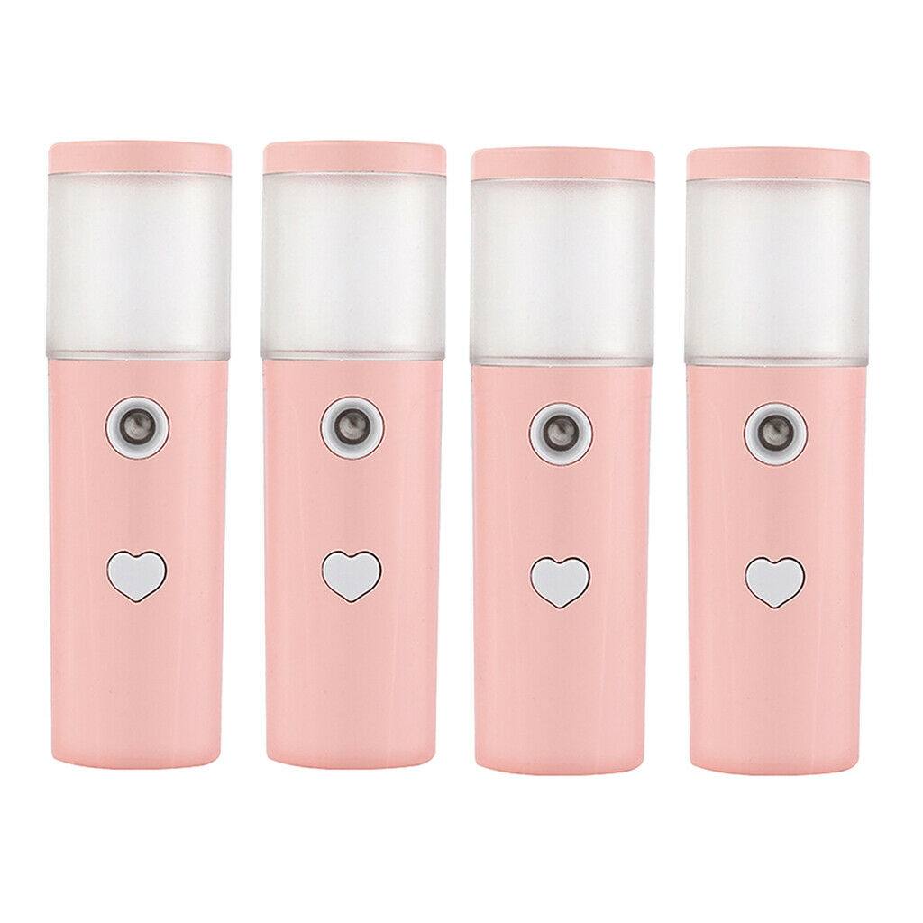 4x Portable Mini Cool Mist Sprayer 30ml Nano Face Hydration Moisturizer Pink