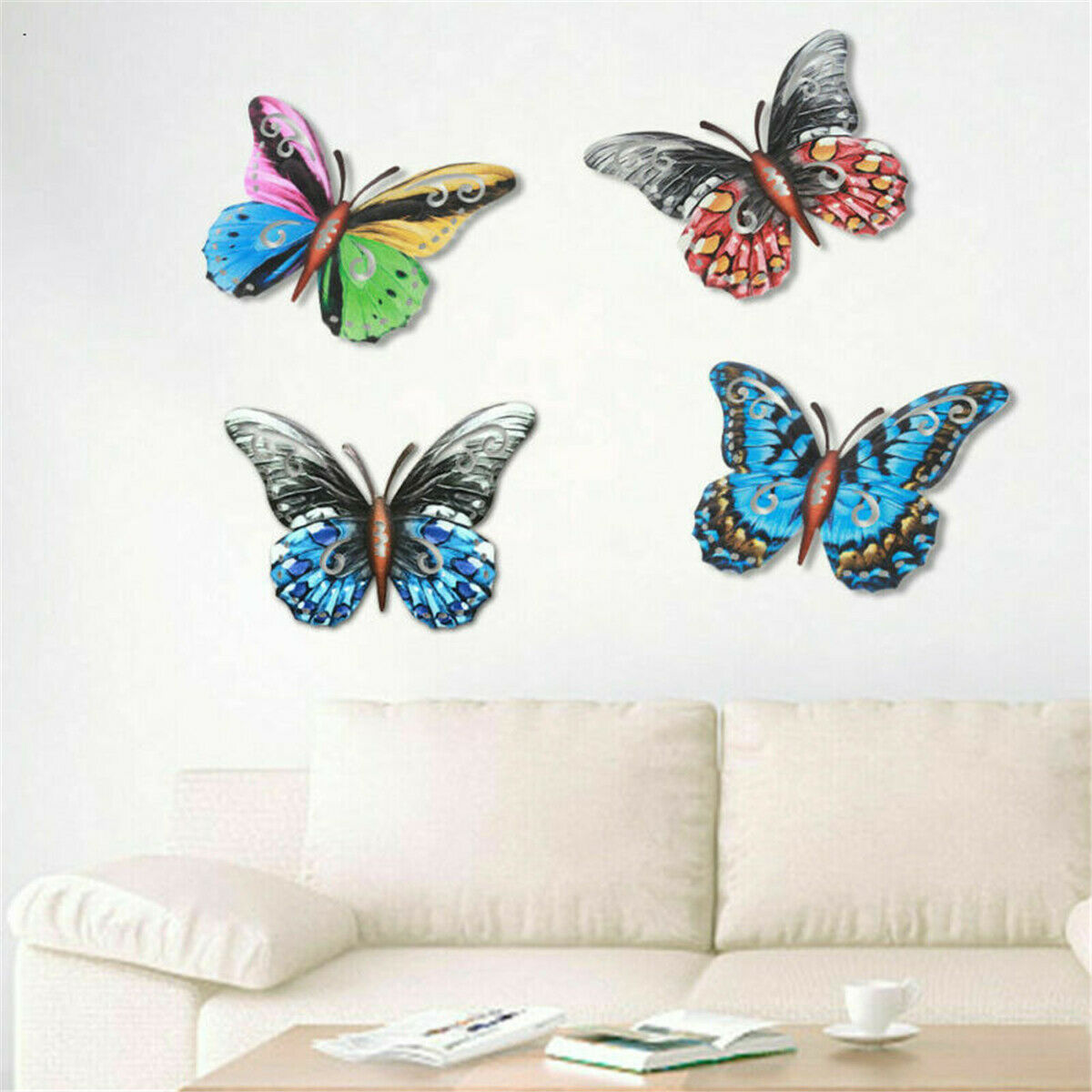 4Pcs/Set Metal Butterfly Outdoor & Indoor Garden Backyard Wall Art Home Decor