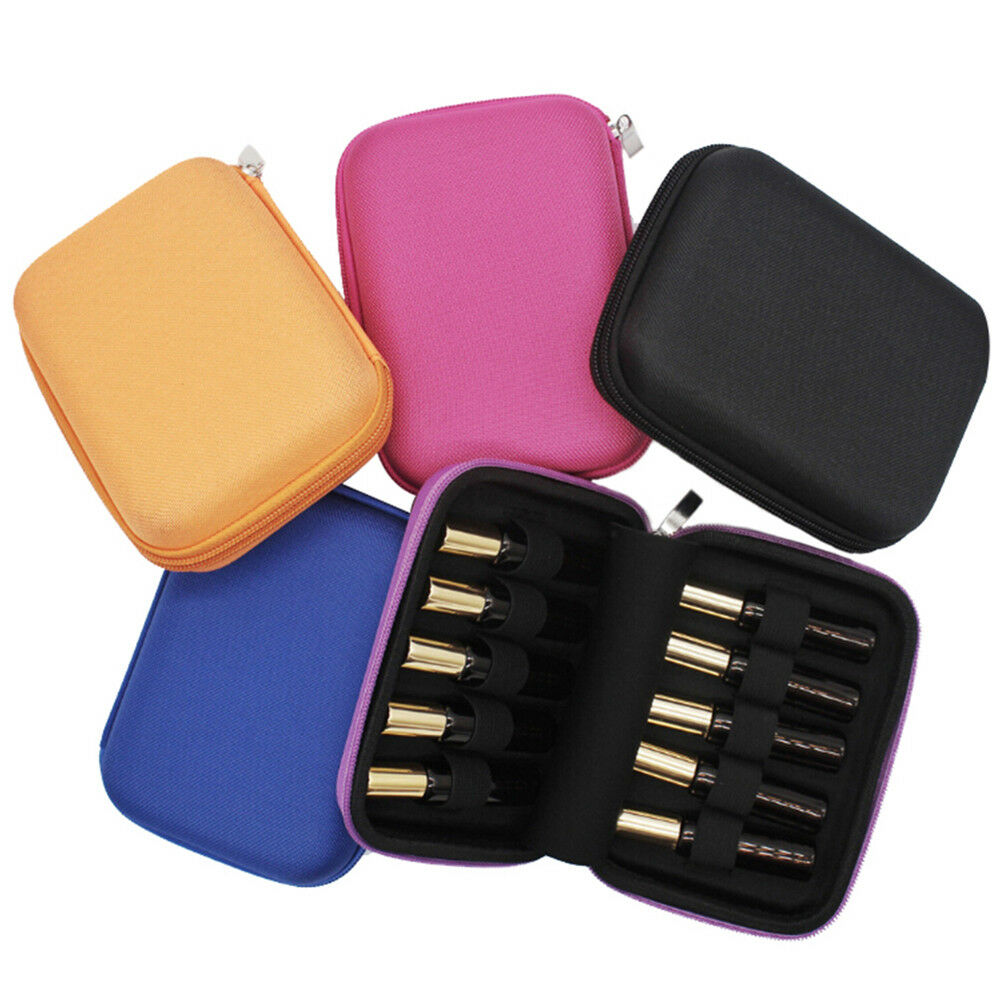 10Ml 10 Roller Bottles Essential Oil Glass Case Empty Carry Holder Storage BADD