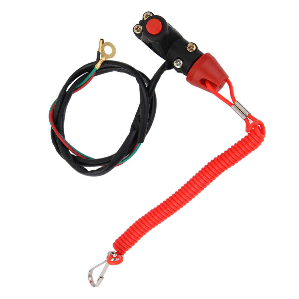 Aluminum handlebar switch and engine stop kill switch lanyard for ATV