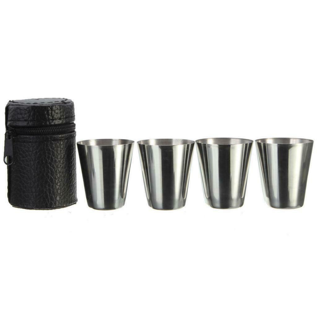 4x Wine Cup Drink Beer Tea Tumbler with Cover for Camping Travel