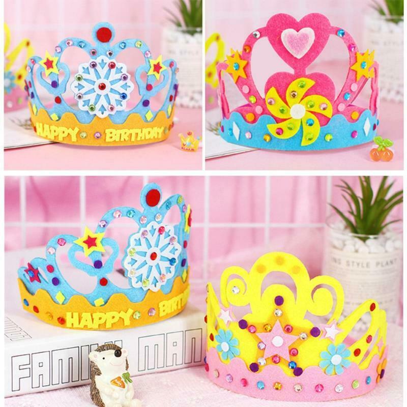 3PCS Handmade Home Party Supplies DIY Crown Hat Kit Accessories Headwear Craft