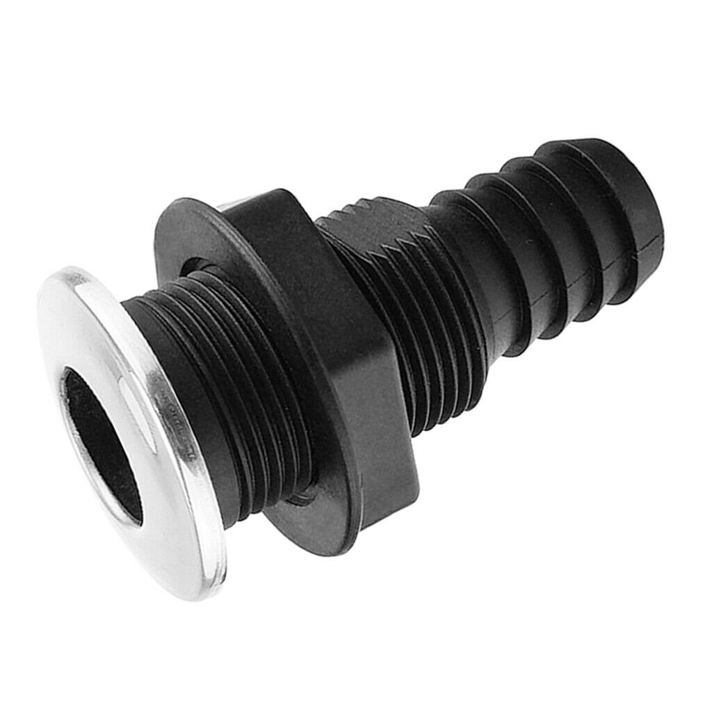 20mm Black Plastic Thru-Hull Bilge Pump and Aerator Hose Fitting Boats Parts