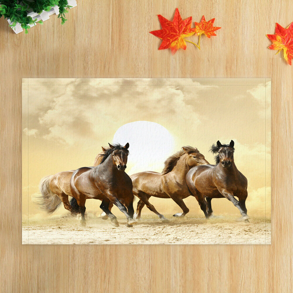 Animal Horse Desgin Bathmat Bathroom Rug Non-Slip Door Mat 16x24"