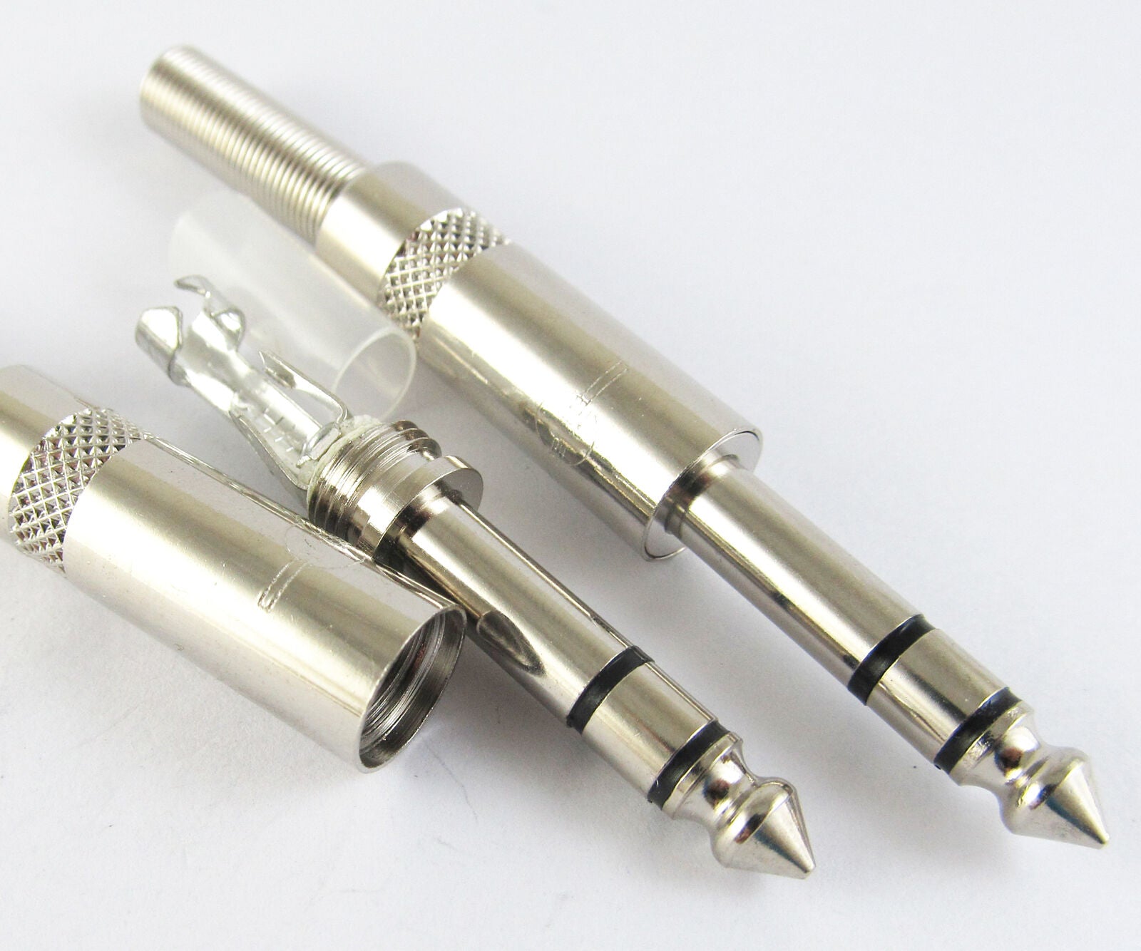10pcs High Quality 6.35mm TRS Stereo Metal Male Plug Audio Cable Connector