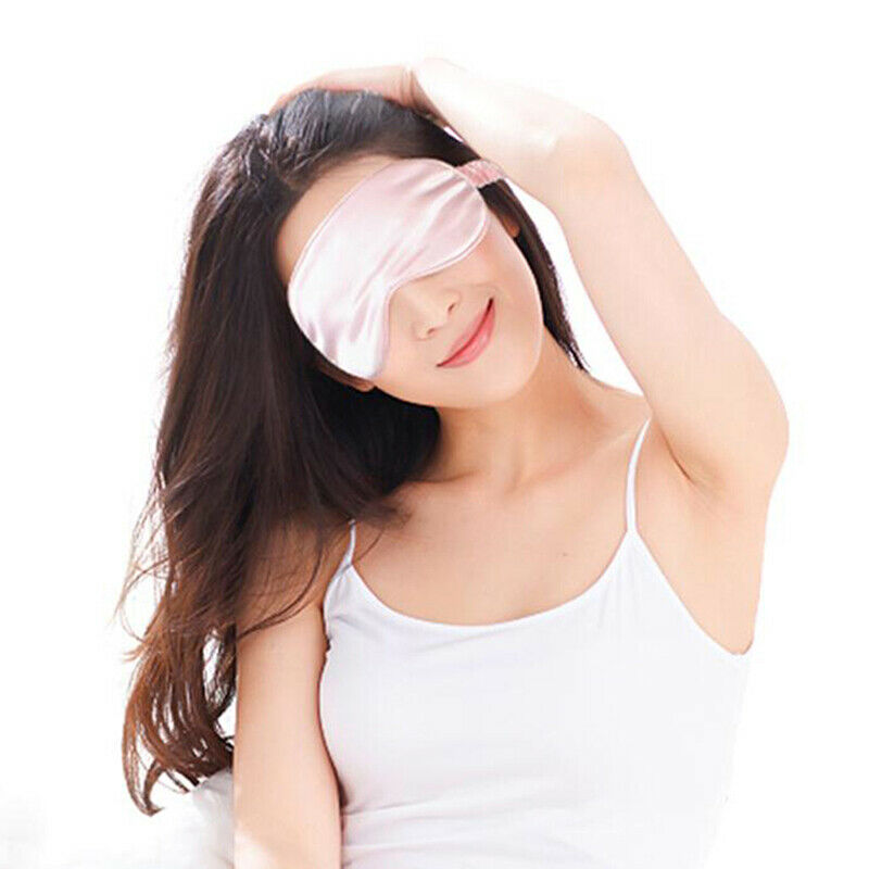 Double-Side Pure Silk EyeShade Sleeping EyeCover Eyepatch Health Sleep Sh.l8
