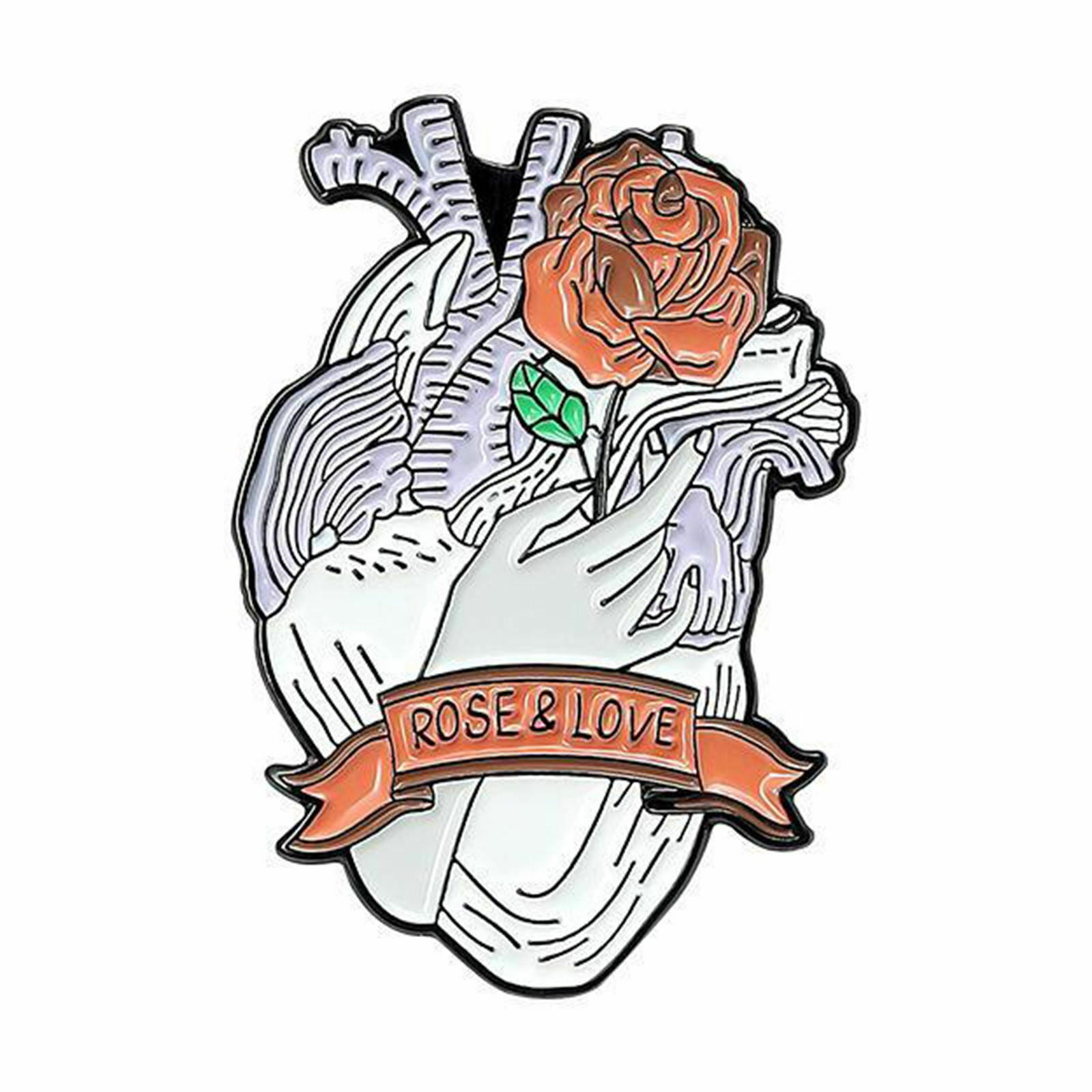 Pack of 5 Organ Heart Enamel Pins Brooch Badge for Bag Clothes Jewelry Gift