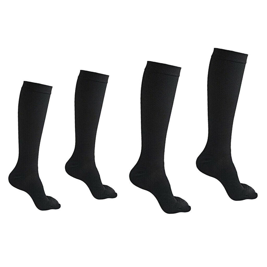 2 Pairs Women Knee High Compression Socks Sports Running Nursing Breathable