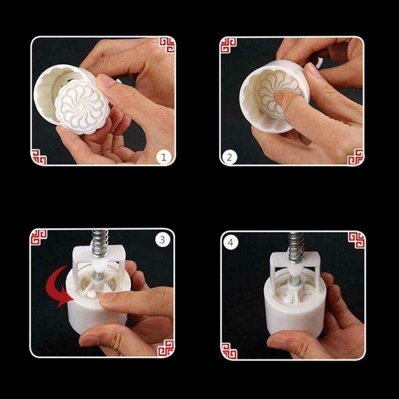 8pcs Cookie Stamp Moon Cake Mould Hand Press Barrel 25g DIY Mooncake Mold