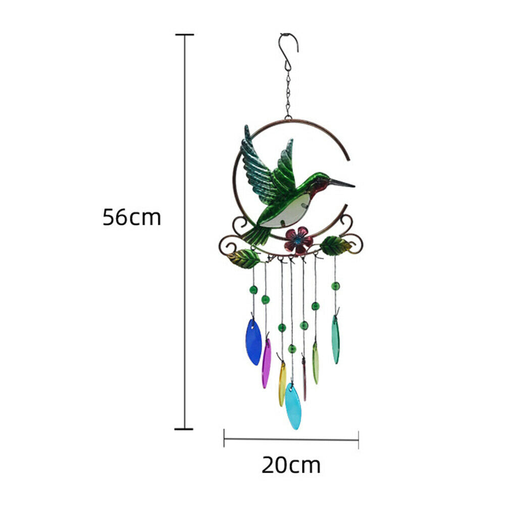 Hummingbird Metal Wind Chimes for Home Garden Outdoor Craft Gift Decoration