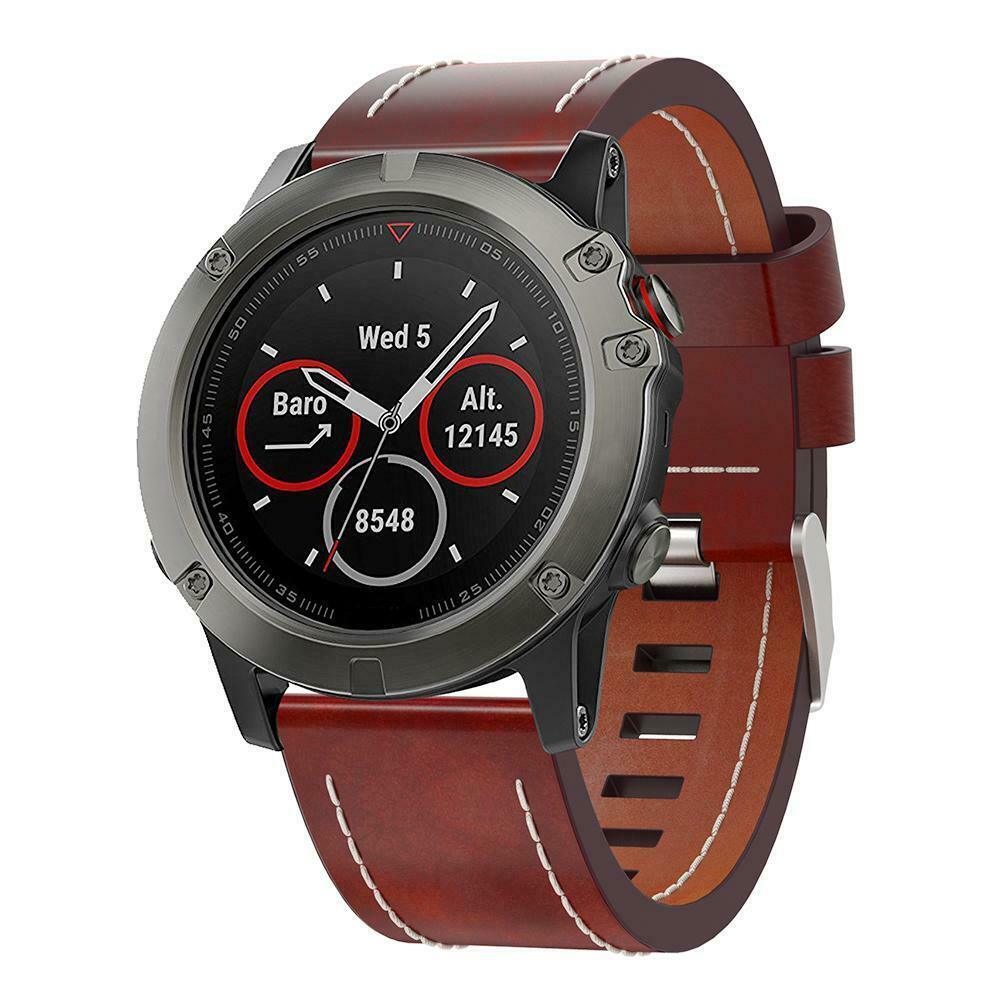 Leather Thread Watch Band Bracelet Strap 26mm for Garmin Fenix 3 Fenix 5X