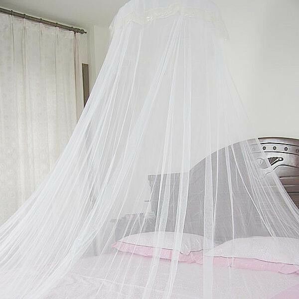 White Mosquito Net Fly Insect Protection Single Entry Double King Size Canopy DD