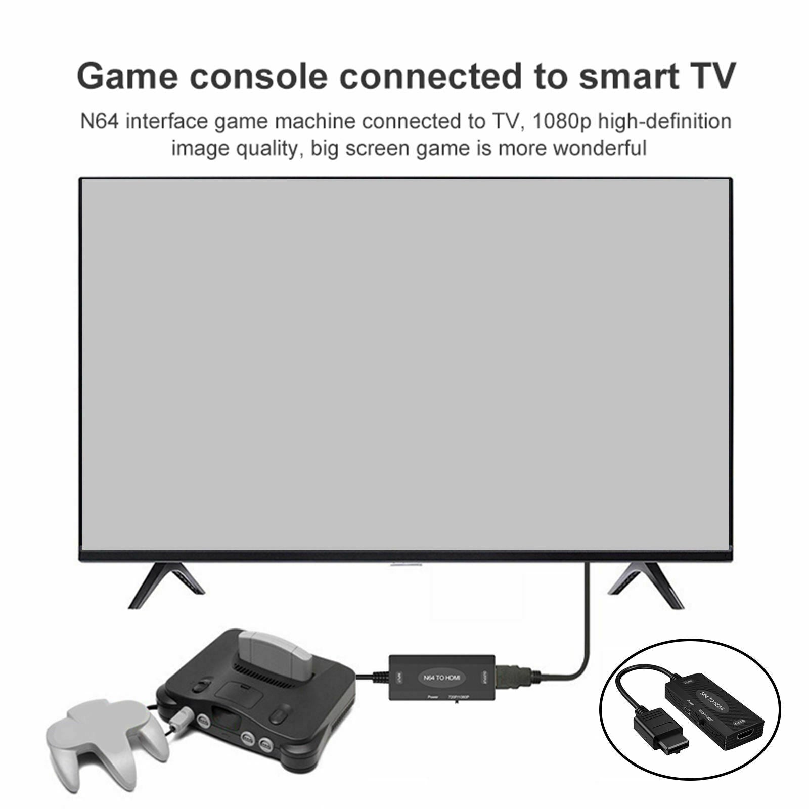 N64 To HDMI Converter for Nintendo 64 Console Portable Easy Use Premium