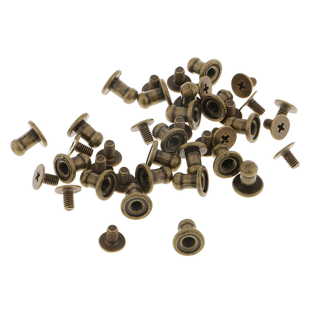 40pcs round head mini Screw Rivets fastener leather craft stud button Mixed