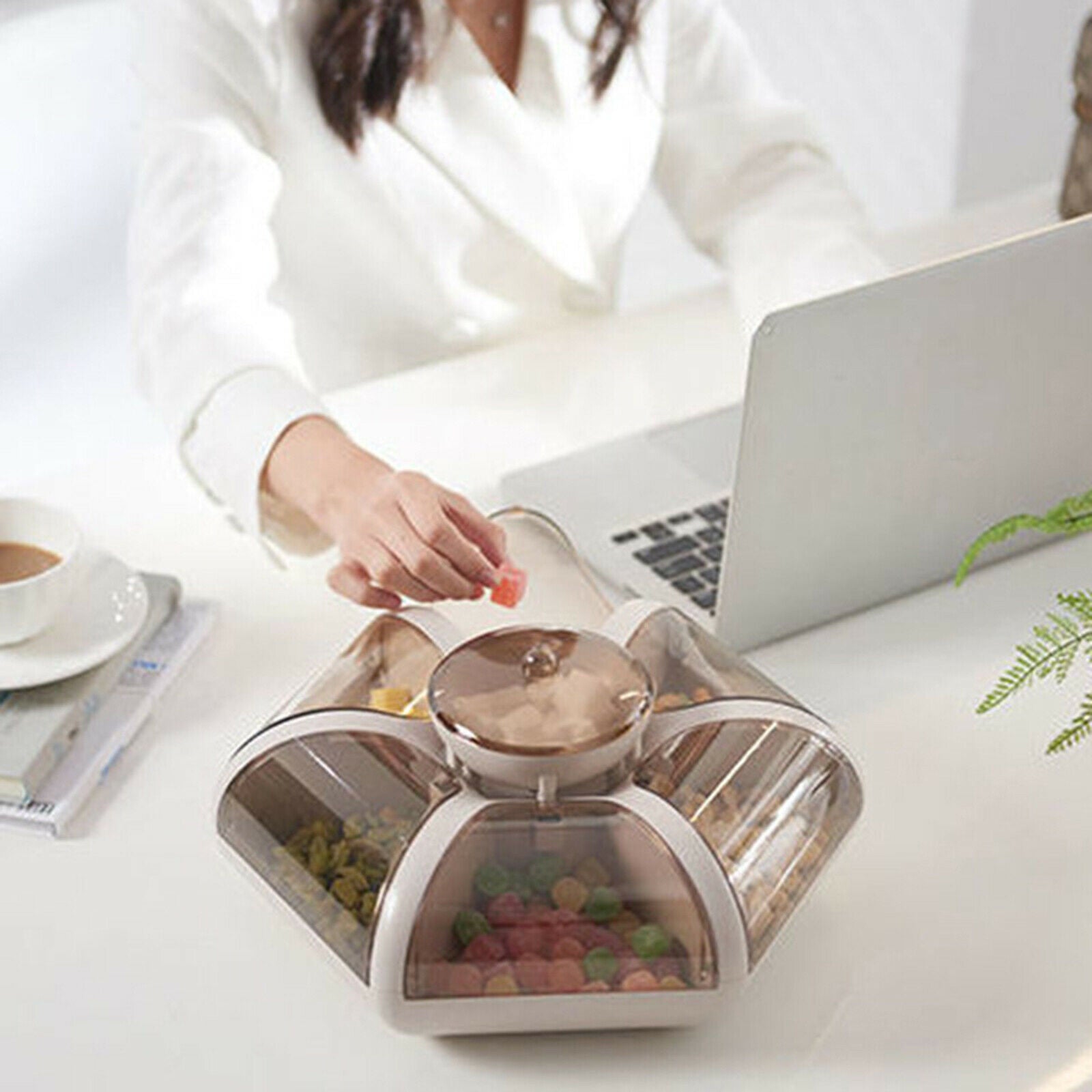 Creative Transparent Candy Container 6 Compartment Snack Tray Picnic Holiday