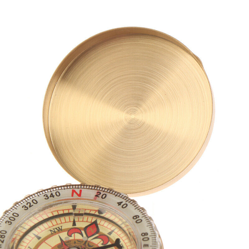 Luminous Copper Camping Hiking Survival Gear Compass With Hanging Ring Gi.l8