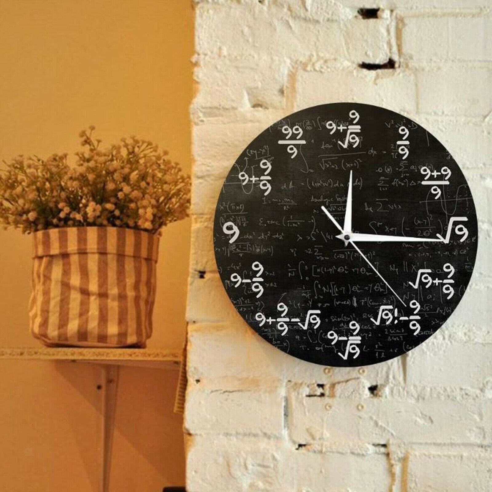Math Wall Clock 12 inch Mathematical Equations Art Clock Home Decor Gifts